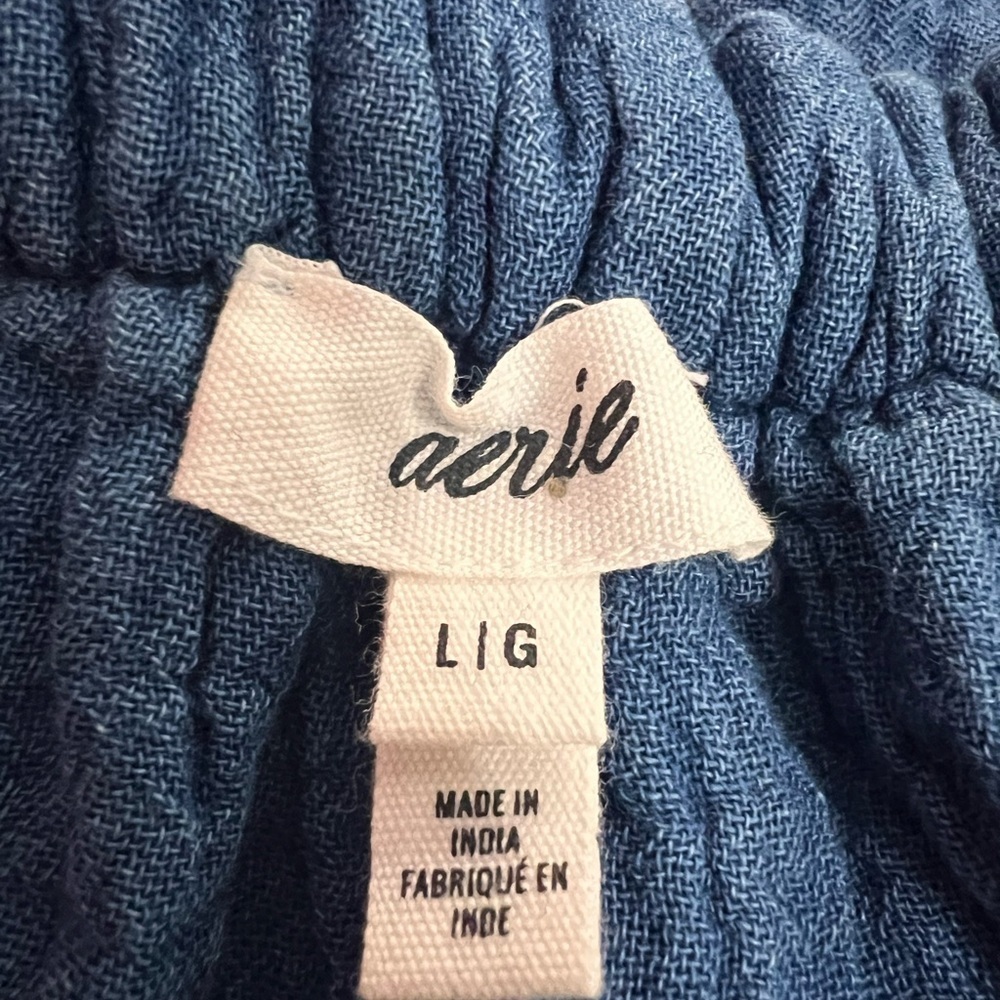 Aerie Gauzy Flutter Sleeve Dress Indigo Wash Size Large - Picture 6 of 6